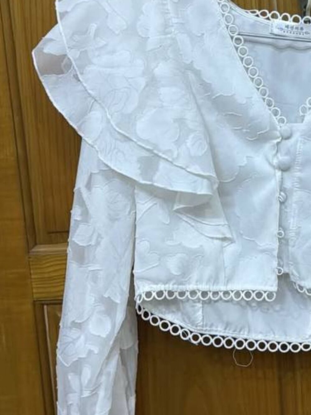 White Ruffle Blouse - Picture 3 of 3